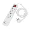 GRENUTTAG 3 Uttag + USB 31cm Vit