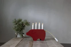 GRY Ljusstake 4L 28,5cm Röd