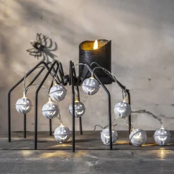 HALLOWEEN Ljusslinga Batteri 1,35m 10LED Varmvit/Vit