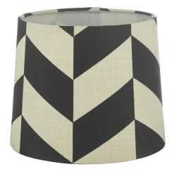 HERRINGBONE Lampskärm Linne 20cm Svart/Vit