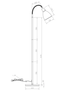 IDRE Golvlampa 158cm Svart/Matt Mässing