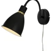 IDRE Vägglampa 30cm Svart/Matt Mässing