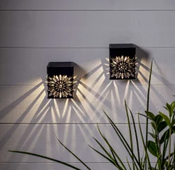 IZOLA Solcells-vägglykta 2-Pack 10cm Svart