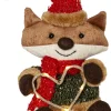 JOYLIGHT Dekorationsfigur Räv Batteri 21cm Brun