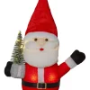 JOYLIGHT Dekorationsfigur Jultomte Batteri 26cm Röd