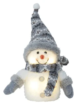 JOYLIGHT Snögubbe Dekoration 25cm Grå/Vit