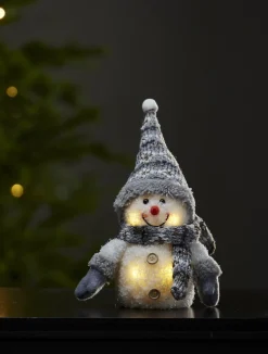 JOYLIGHT Snögubbe Dekoration 25cm Grå/Vit