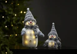 JOYLIGHT Snögubbe Dekoration 25cm Grå/Vit