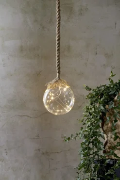 JUTTA Glasdekoration Batteri 15LED 15cm Beige