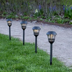 LACE Solcells-pollare 4-pack 31cm Svart