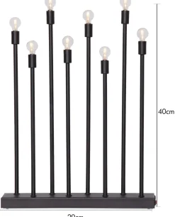 LADDA USB Ljusstake 40cm Svart