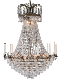 LÄCKÖ Kristallkrona 18L 125cm Antik/Brilliant