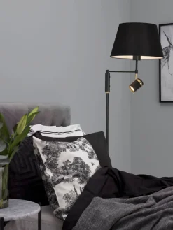LIBRA Golvlampa 155cm Svart/Borstad mässing