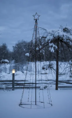 LIGHT TREE Utomhusdekoration 75cm 170LED IP44 Svart