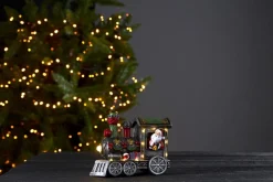 LOKE Dekorationståg med Tomte 11LED 18cm Flerfärgad