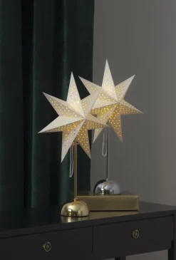 LOTTIE Stjärna på fot 55cm 50LED Mässing