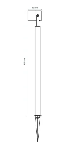 LUNA65 Trädgårdsspot 65cm 12V Aluminium IP65