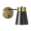 LUNA Vägglampa 30cm Antikmässing/Svart