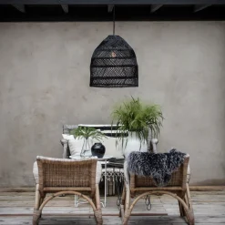 MAJA Takskärm 53cm Wicker Svart