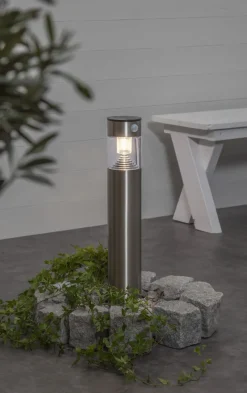 MARBELLA Solcells-pollare Sensor 50cm Rostfritt Stål