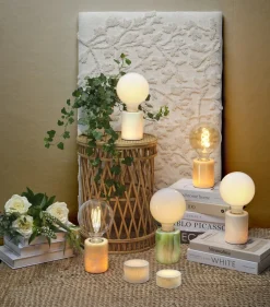 MARBLE Lampfot E27 10,5cm Blank Vit