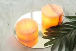 MARBLE S Bordsljus Äkta Marmor 8x4cm Amber