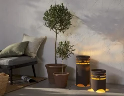 MARRON Solcellslykta/USB 40cm Brun