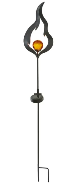 MELILLA FLAMMA Solcells-Dekoration 85cm Amber/Svart
