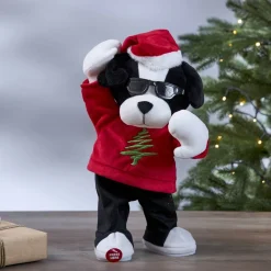 MERRY PAL Inomhusdekoration Julhund Batteri 33cm Svart