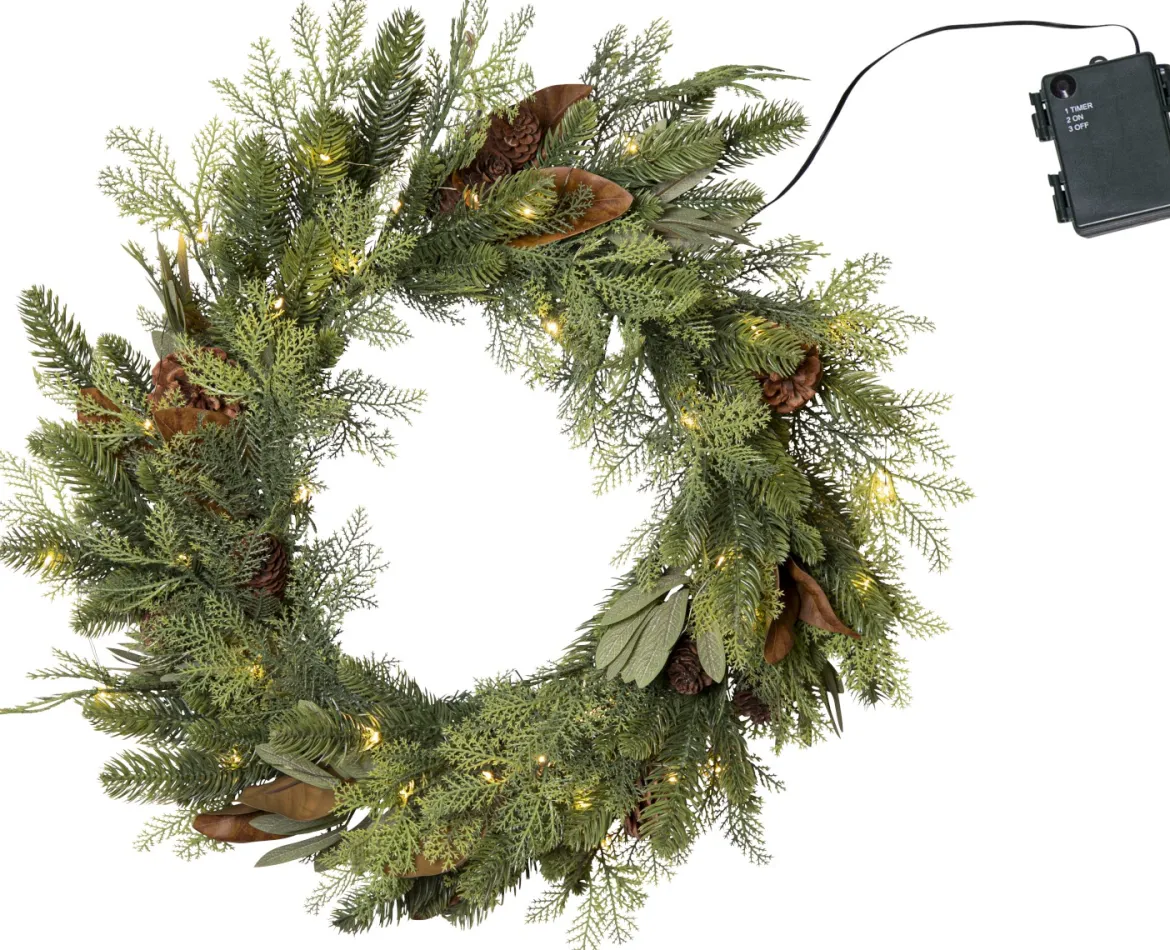 MIXI Krans Batteri 60cm 30LED Grön