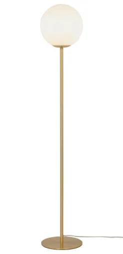 MOLEKYL Golvlampa 130cm Matt Mässing/Opalvit
