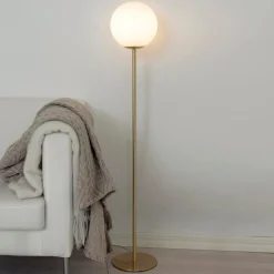 MOLEKYL Golvlampa 130cm Matt Mässing/Opalvit