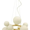 MOLEKYL Taklampa Rund 50cm Matt Mässing/Opalvit