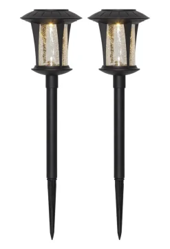 MONACO 2-Pack Solcells-pollare 32cm Svart IP44