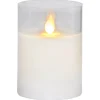 M-TWINKLE LED-Blockljus 10cm Vax/Klar/Varmgul