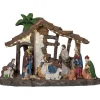 NATIVITY Panorama Krubba 19LED 37cm Flerfärgad