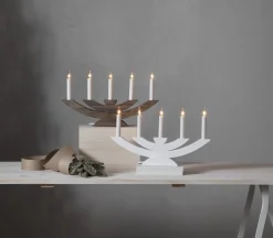 NAVIDA Ljusstake 5L 42cm Vit