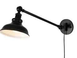 NEW HAVEN Vägglampa 60cm Antiksvart/Gulddekor