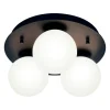 NICOSIA Plafond Bad 3L 25cm Svart/Opalvit IP44