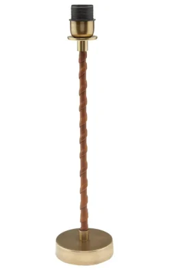 NORA Lampfot 46cm Läder/Antikmässing