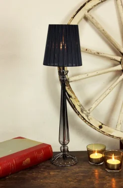 ORIVA Lampskärm Organza 17cm Svart ränder