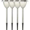 PALMA 4-PACK Solcells-Pollare 28cm Rostfritt Stål