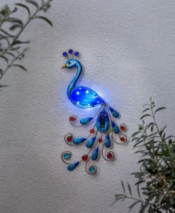 PEACOCK Solcellsdekoration Påfågel 52cm Flerfärgad