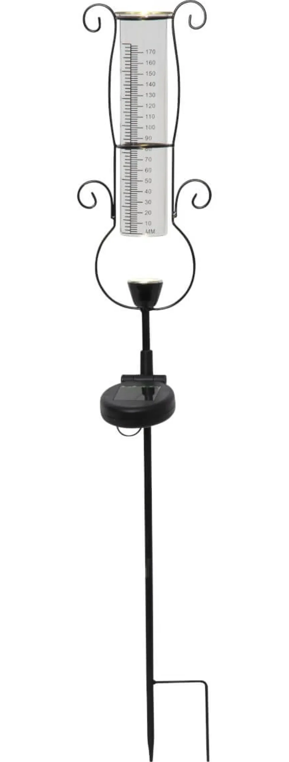 PLUVIO Regnmätare Solcell 65cm Svart