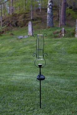 PLUVIO Regnmätare Solcell 65cm Svart
