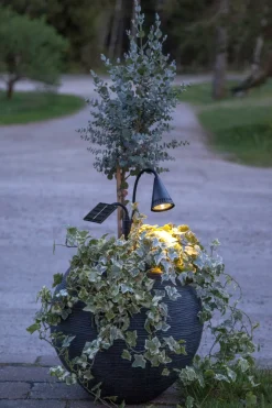 POWERSPOT Solcells-spotlight 34cm Svart Varmvit IP44