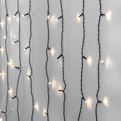 SERIE LED Ljusgardin Crispy Ice White 80L 130cm Svart