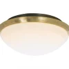 SIRACUSA LED-Plafond Bad 25cm Matt Mässing/Opalvit IP44