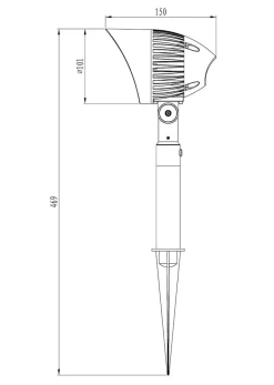 SIRIUS Trädgårdsspot 30cm 12V Svart IP65
