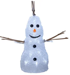 Snögubbe 20 cm Crystaline Dekorationsfigur Vit